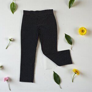 Attyre Size 6 Black w/ White Polka Dot Pull On Stretch Pants